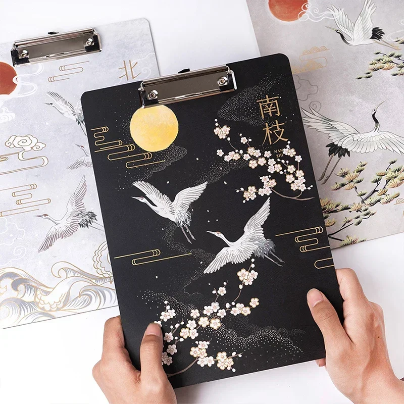 Retro Chinese Style A4 Folder Clipboard Wooden Writing Pad Clips  Document File Board Clamp, Drawing Folders Holder For Office