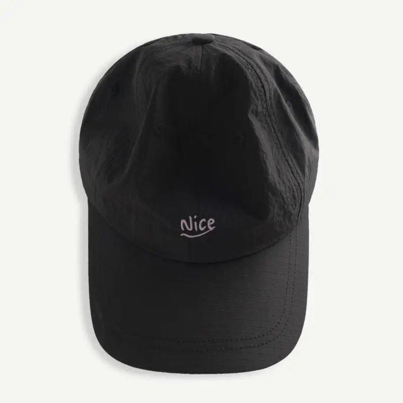 Korean-Style Quick-Dry Visor Hat Spring Summer Small Check Baseball Cap with Letter Embroidery for Men And Women