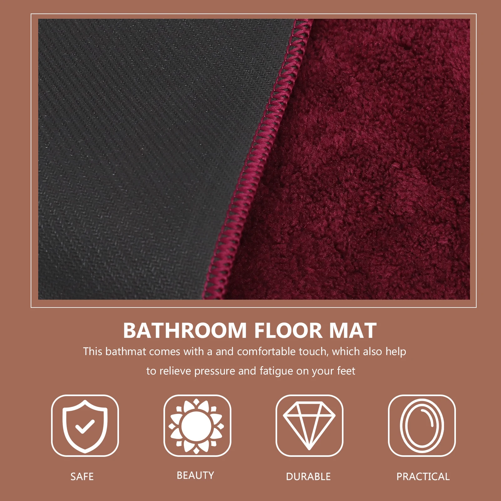 

1Pcs High-Density Non-Slip Floor Mat Smooth Comfortable Surface for Bathroom Bedroom Living Room Red Floor Mat Doormat