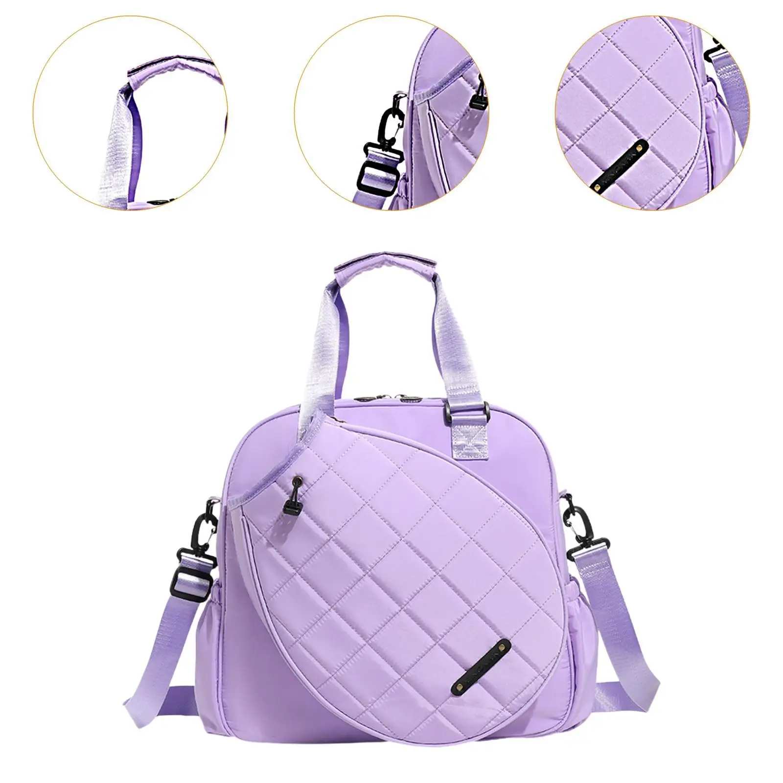 Tennis Tote Bag Badminton Shoulder Bag with Zipper Carrier Tennis Racquet Bag