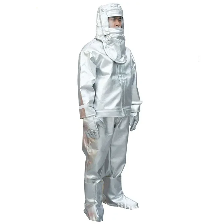 Aluminium Foil Protective Firefighting Suit XL Size High-Temperature Insulated Fireproof Clothing Fire Avoidance Clothing