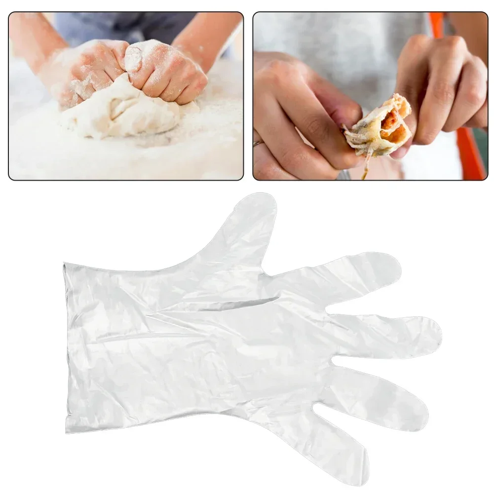 100Pcs Gloves Of Transparent Vinyl TPE Gloves Latex-free Gloves For Laboratory Work For Food  Painting  Cleaning Pet Care