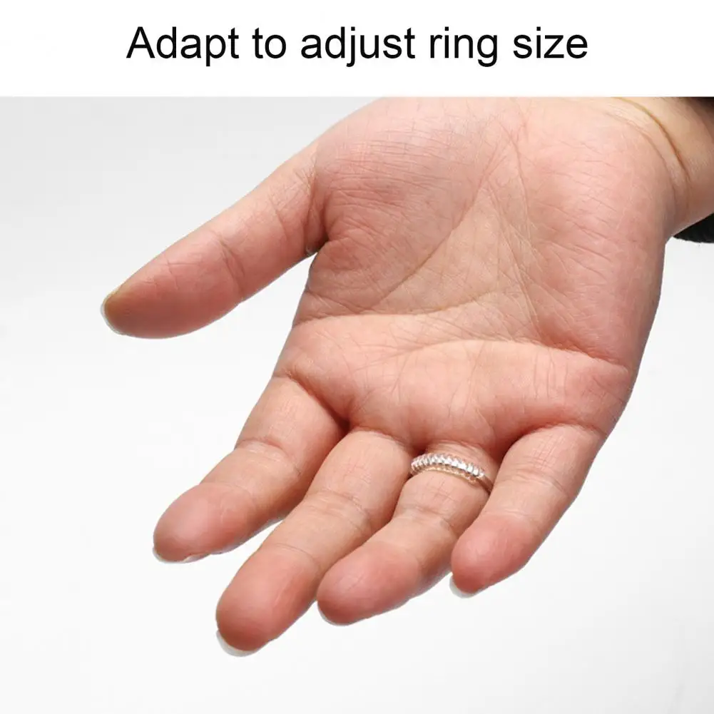 5Pcs/Set Ring Size Adjuster Invisible Soft Texture Comfortable Wearing Jewelry Guard Spiral Silicone Tightener for Loose Rings