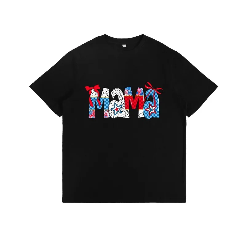 

Mama T Shirt Patriotic Graphic Tee Mothers Day Gift Casual Short Sleeve Top Red White Blue Star Print Summer Shirt Women S-3XL