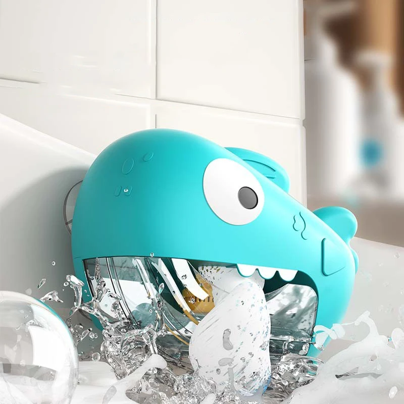 Baby Bath Toys Bubble Machine Dinosaur Shark Music Kids Bath Toy Bathtub Automatic Bubble Maker Baby Bathroom Toy for Children