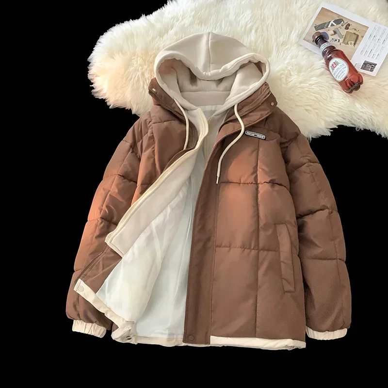 Chaqueta de invierno Parkas para hombre, abrigo grueso y cálido con capucha, chaquetas para hombre, Parka informal de Color sólido, abrigo para mujer, nueva moda urbana