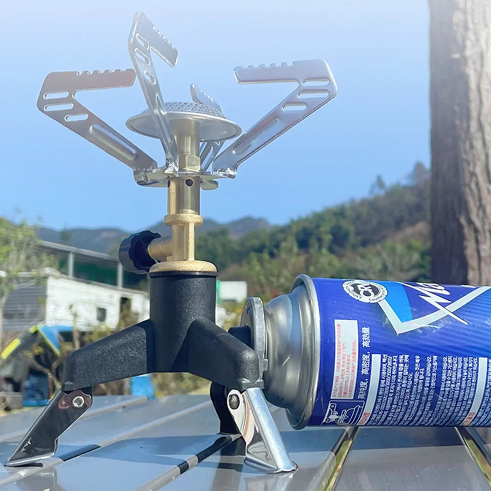 Three Legs Gas Tank Adapter Outdoor Tripod Gas Stove Connector Ultralight Tank Stand Adapter  Camping Hiking Equipment image 5