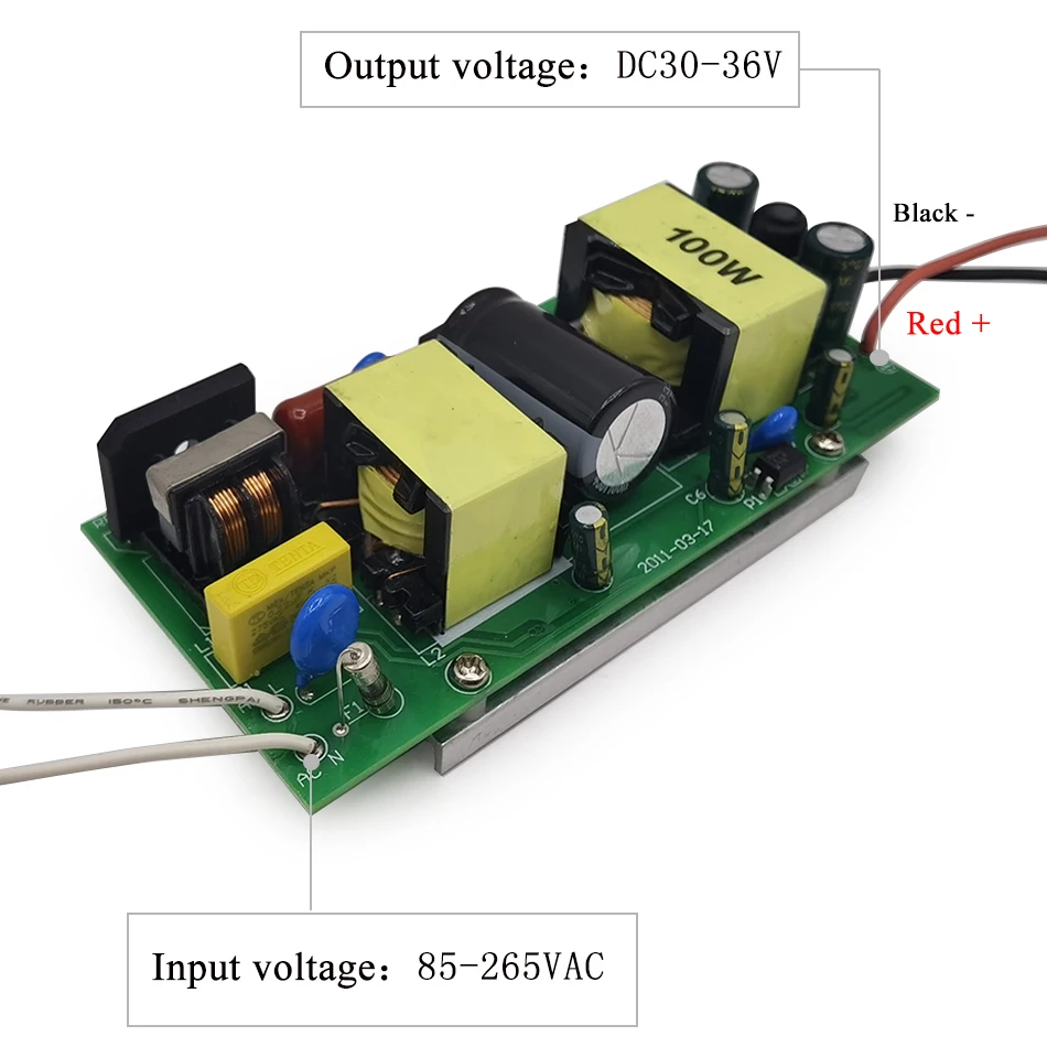 100W led Driver Power suppy lighting Transformer DC30-36V 3A input voltage  85-265V For 100W LED Spot light Bulb