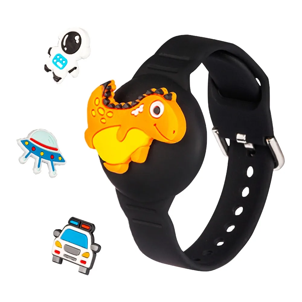 Silicone Bracelet Replacement Cartoon Wristband Decorative Patterns Waterproof Tracker Case Bracelet Holder for Apple AirTag