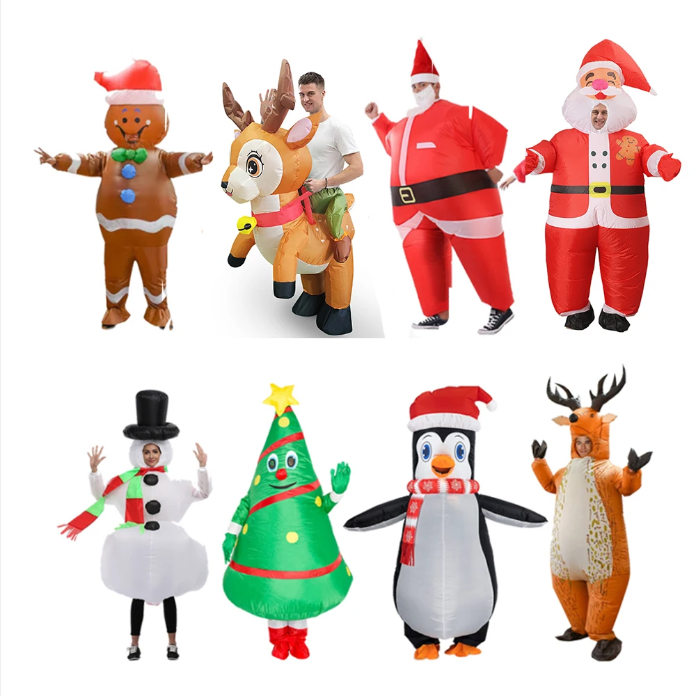 عيد الميلاد مضحك نفخ ازياء سانتا كلوز الأيائل ثلج شجرة البطريق الكبار طفل هالوين عيد الميلاد يتوهم كرنفال الدعائم الطرف #1