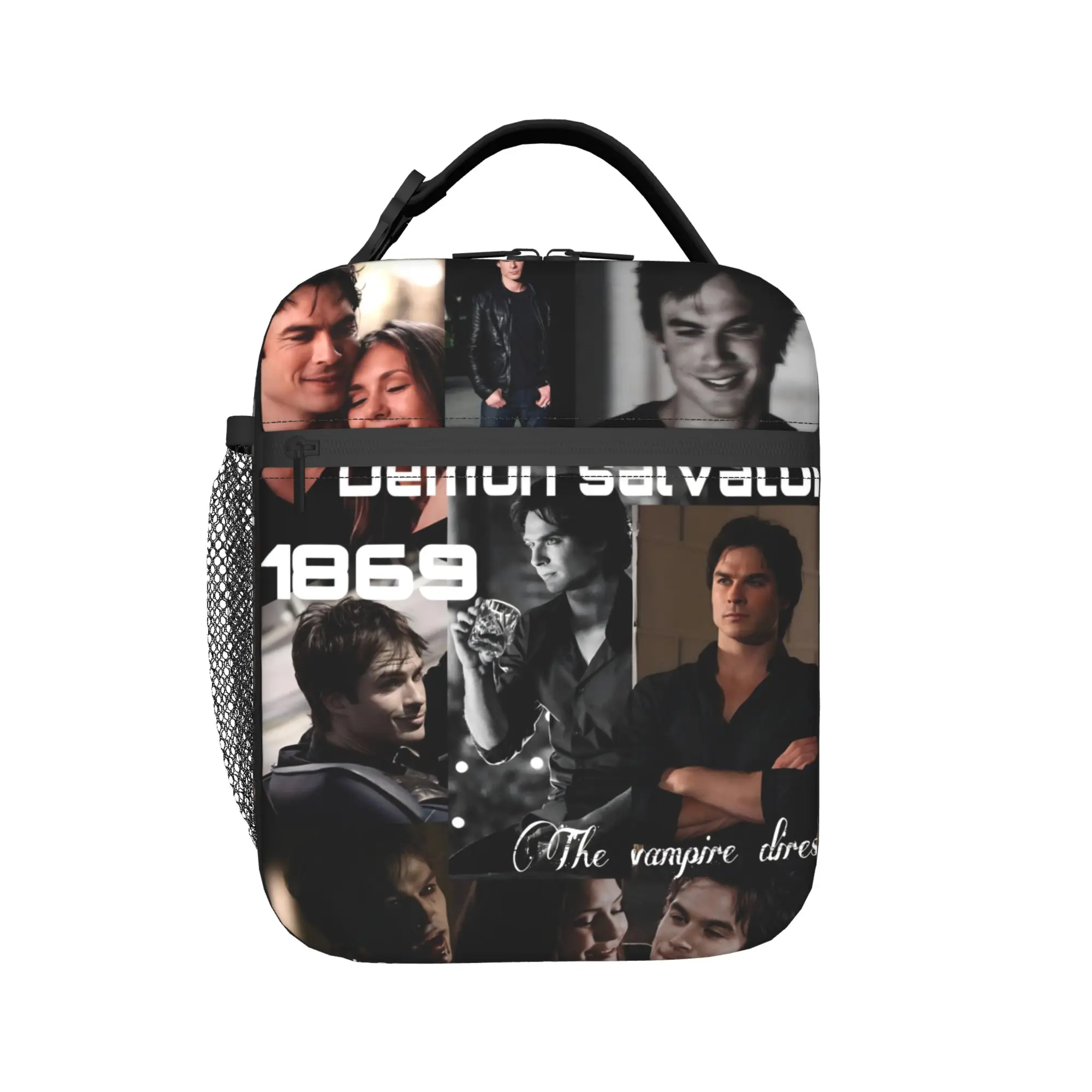 Lunch Bag The Vampire Diaries Resuable Movie School Lunch Box For Child  Vintage Portable Graphic Thermal Tote Handbags