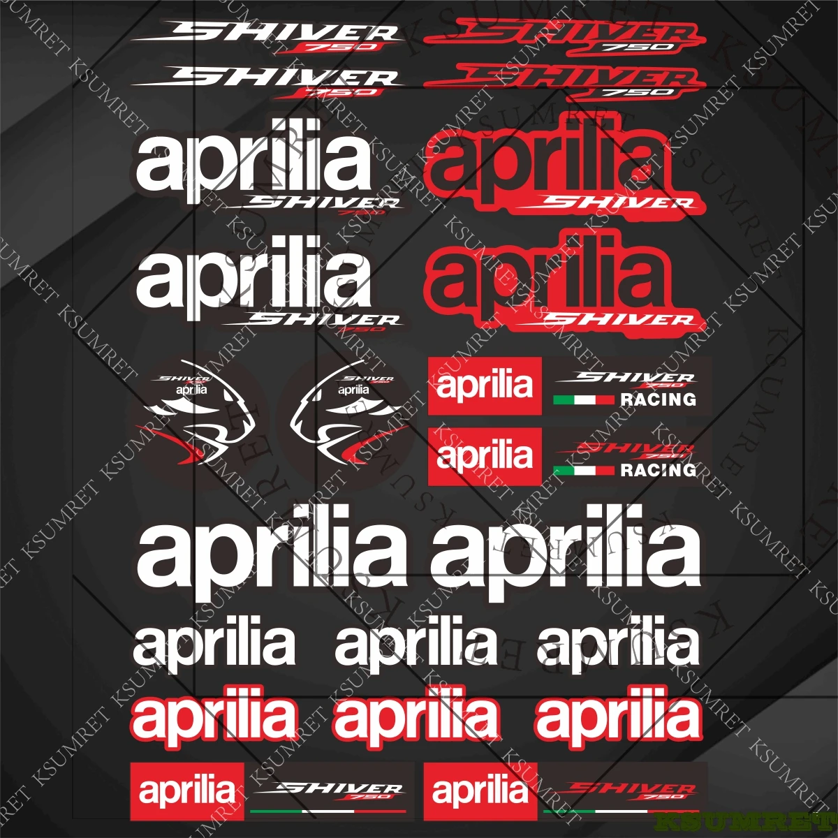 Adesivi per Aprilia Shiver 750, Kit Decalcomanie per Moto e Casco