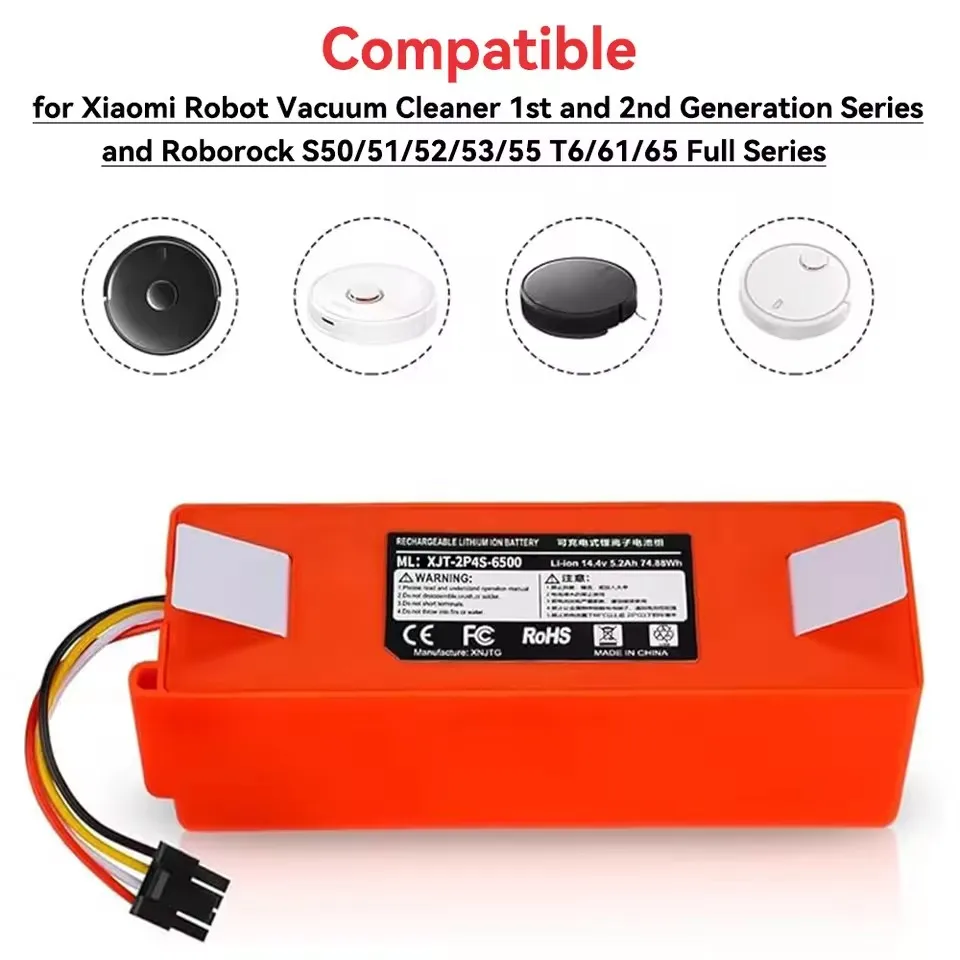 Replacement battery 14.4V 12800mAh For Roborock S8/S8 MAX/S8 Plus/S8 Pro/S8 Pro Ultra,for Xiaomi Generation 1/2 Vacuum Cleaner