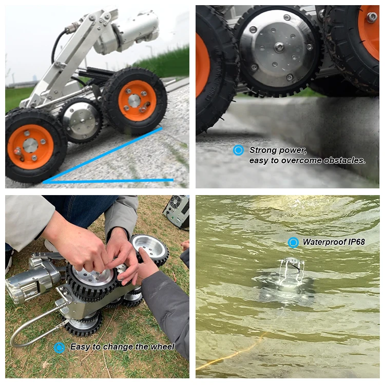 IP68 Wasserdichte CCTV Unterwasser Kanalisation Entwässerung Rohr Fern Inspektion Crawler Roboter Kamera System
