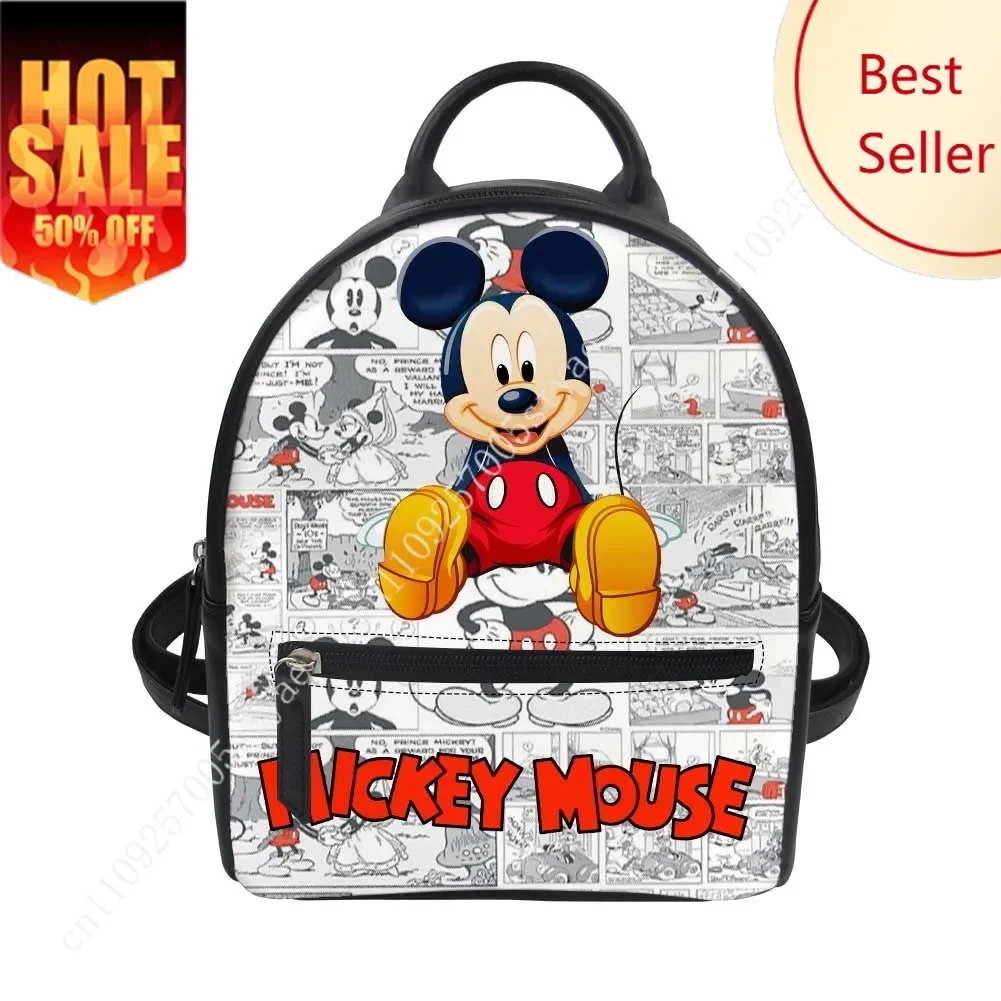 

Mickey Mouse Backpack Disney Cartoon Decorate Leather Bags Design Your Photo Logo Text Party Holiday Custom Gifts