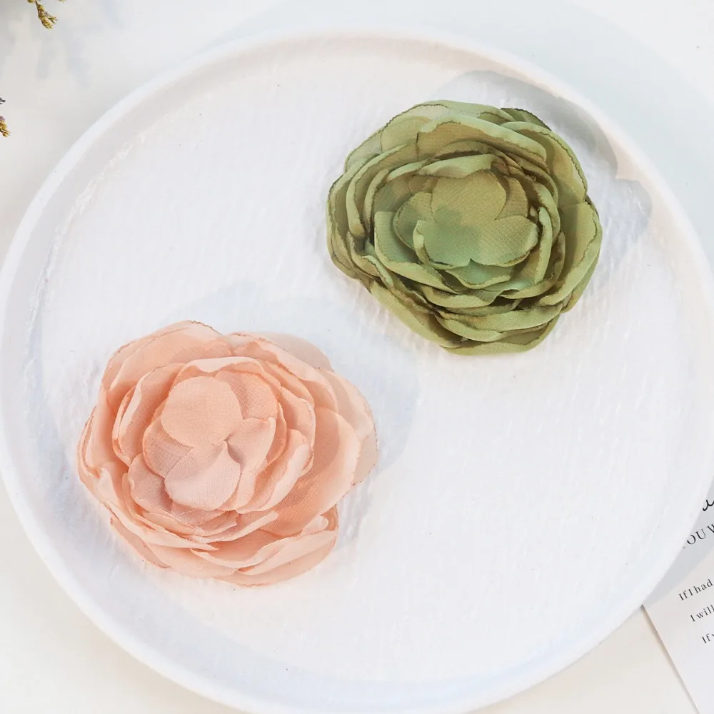 5PCS Polyester Rose Cloth Patch Multipurpose Retro 3D Cloth Applique DIY Apparel Headwear Accessories Handmade