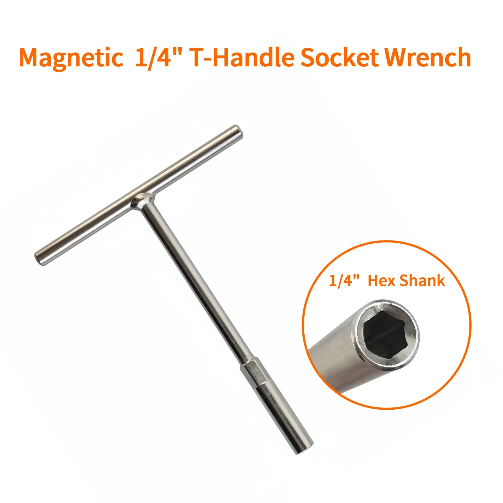 

Magnetic 1/4" T-Handle Socket Wrench-Professional CR-V T-Bar Driver with Magnetic Holder for Screwdriver Bits, Motorcycle Repair