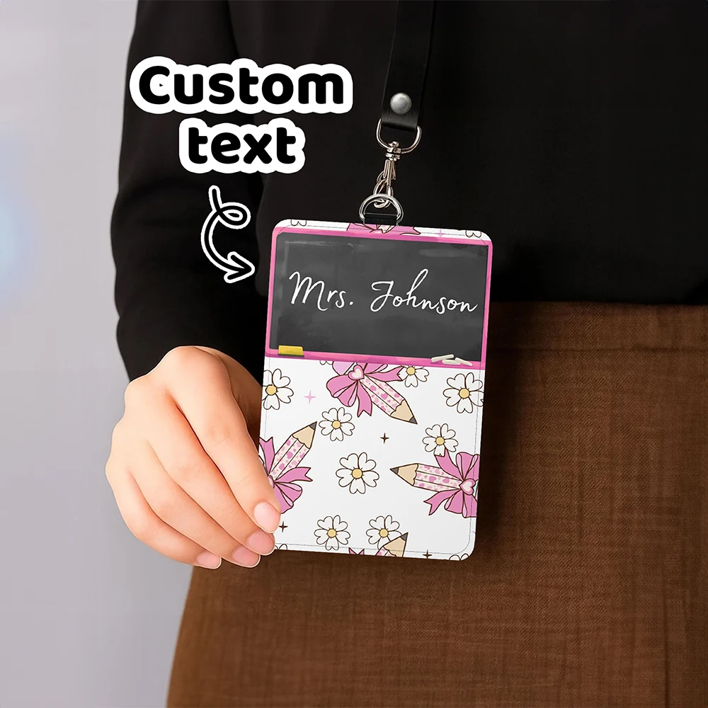 1pc Custom Name ID Card Holder,Student Employee Teachers Nurses Badge Protector,Daily Commute,Back-to-school Season,School Id