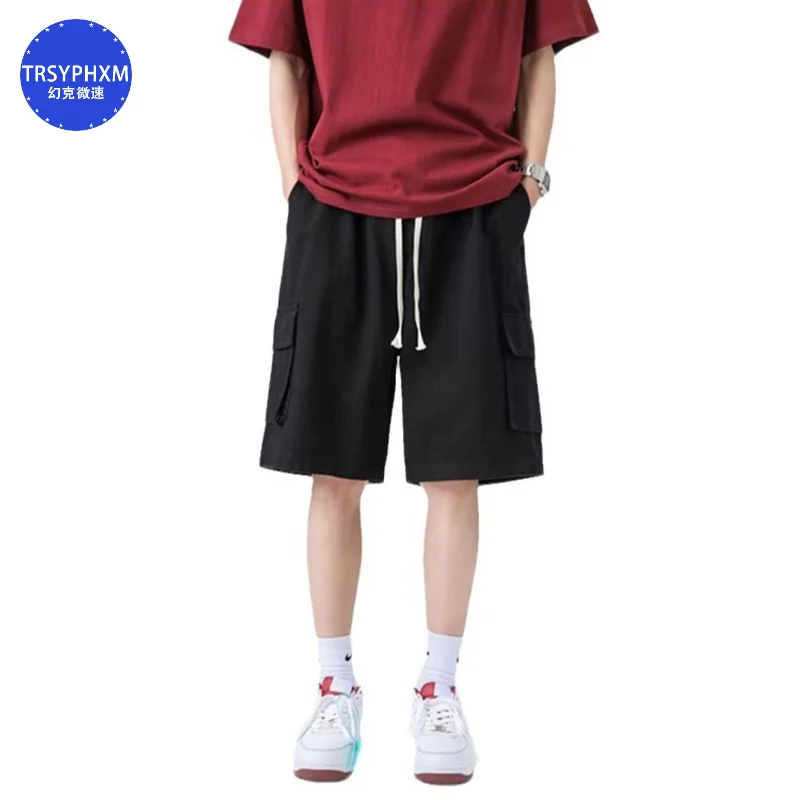 TRSYPHXM 2024 new summer thin workwear shorts men's trendy yellow pants men's American casual pants