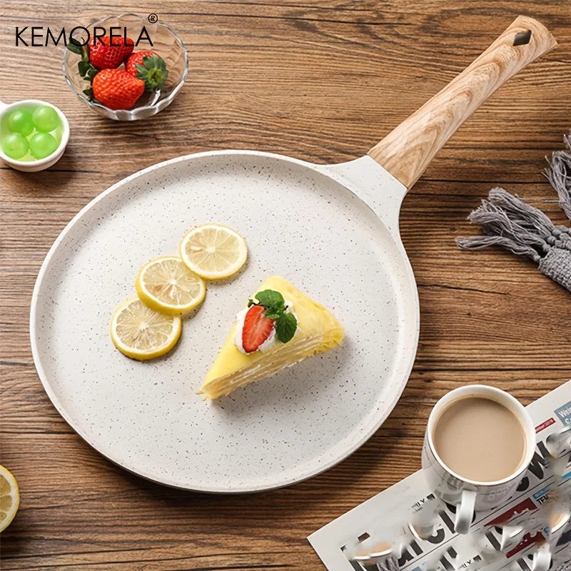 Sartén para panqueques de cerámica antiadherente, sartén para tortilla para panqueques, tortilla, carne con mango para estufas, 20/24/28cm