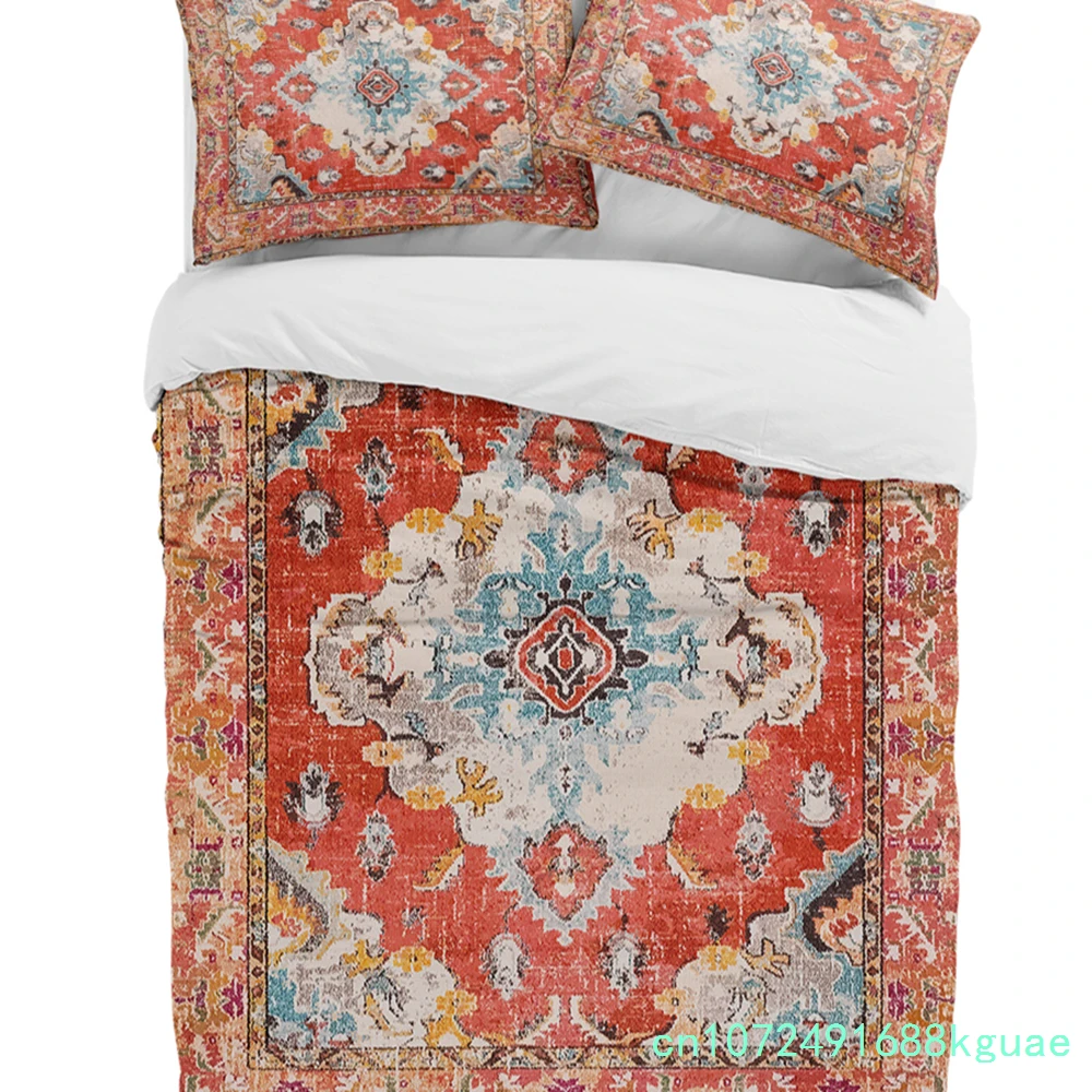 Vintage Indian Bohemian 3pcs Bedding Set For Double Bed Home Textile Duvet Cover Quilt Cover Pillowcase