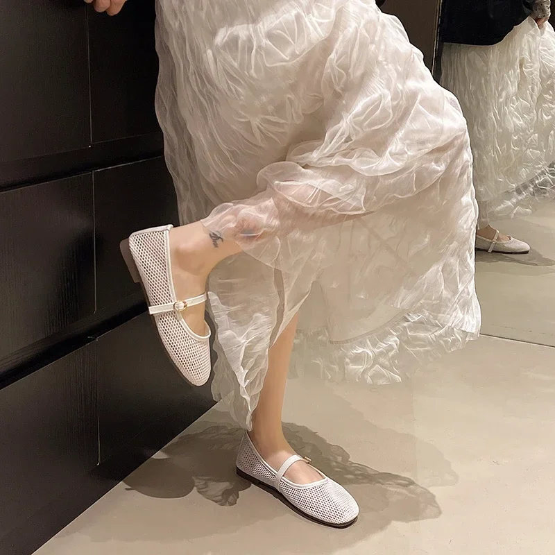 New Retro Mary Jane Women's Single Shoes Classic Design Shallow Square Toe Breathable Comfortable Versatile Style