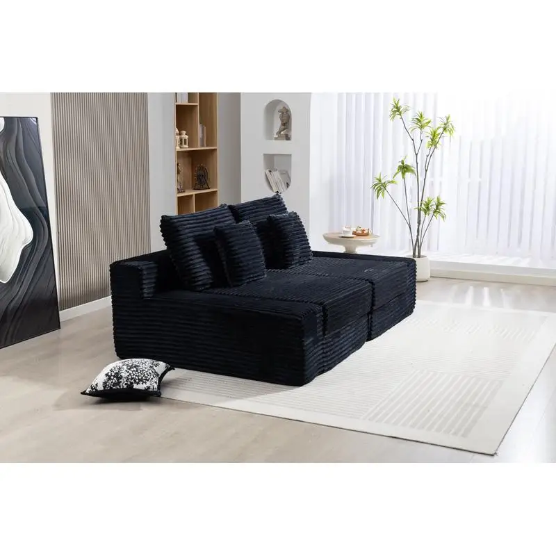 سرير أريكة صالة سروال قصير حديث، أريكة سحابة منجدة مع مقعد عميق، لا حاجة إلى تجميع، مقعد أنيق للنوم