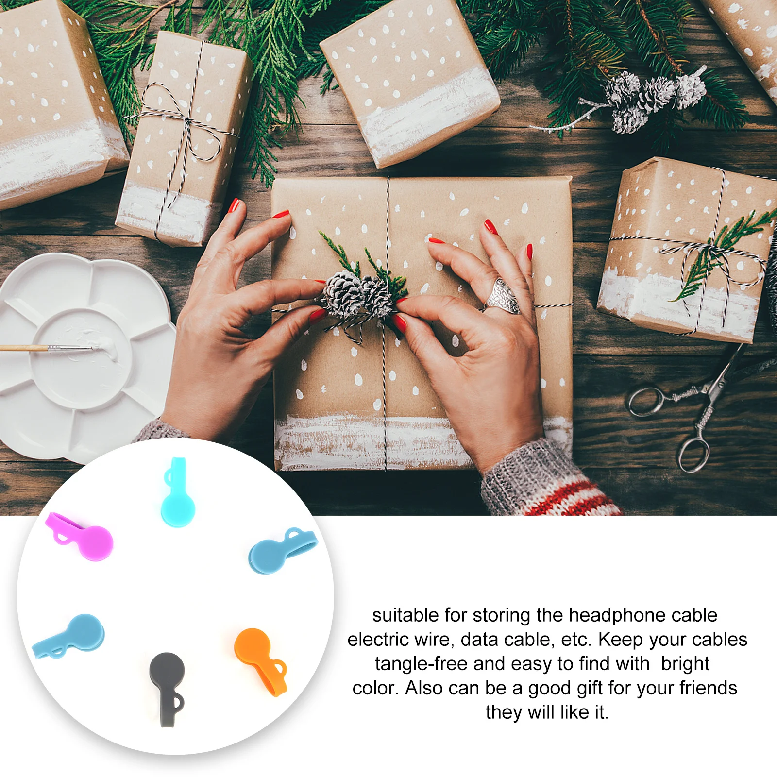 

6Pcs Cartoon Silicone Earphone Wire Organizer Desktop Cable Holder Cable Winder Eco Friendly Phone Headphone Storage