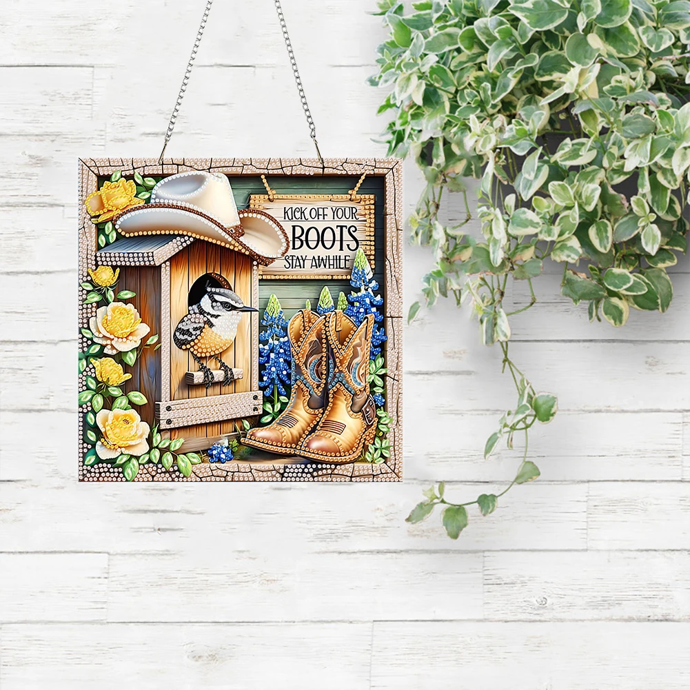 

DIY 2D Flat Acrylic Special Shaped Hanging Diamond Art Kits Diamond Painting Kits Diamond Art Pendant