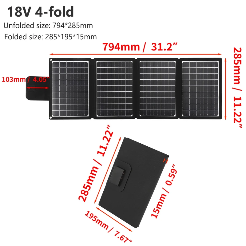 Outdoor Portable USB Foldable Solar Panel Folding Solar Cells Power Bank For Camping Mobile Phone Charging Tablets Cameras Fan