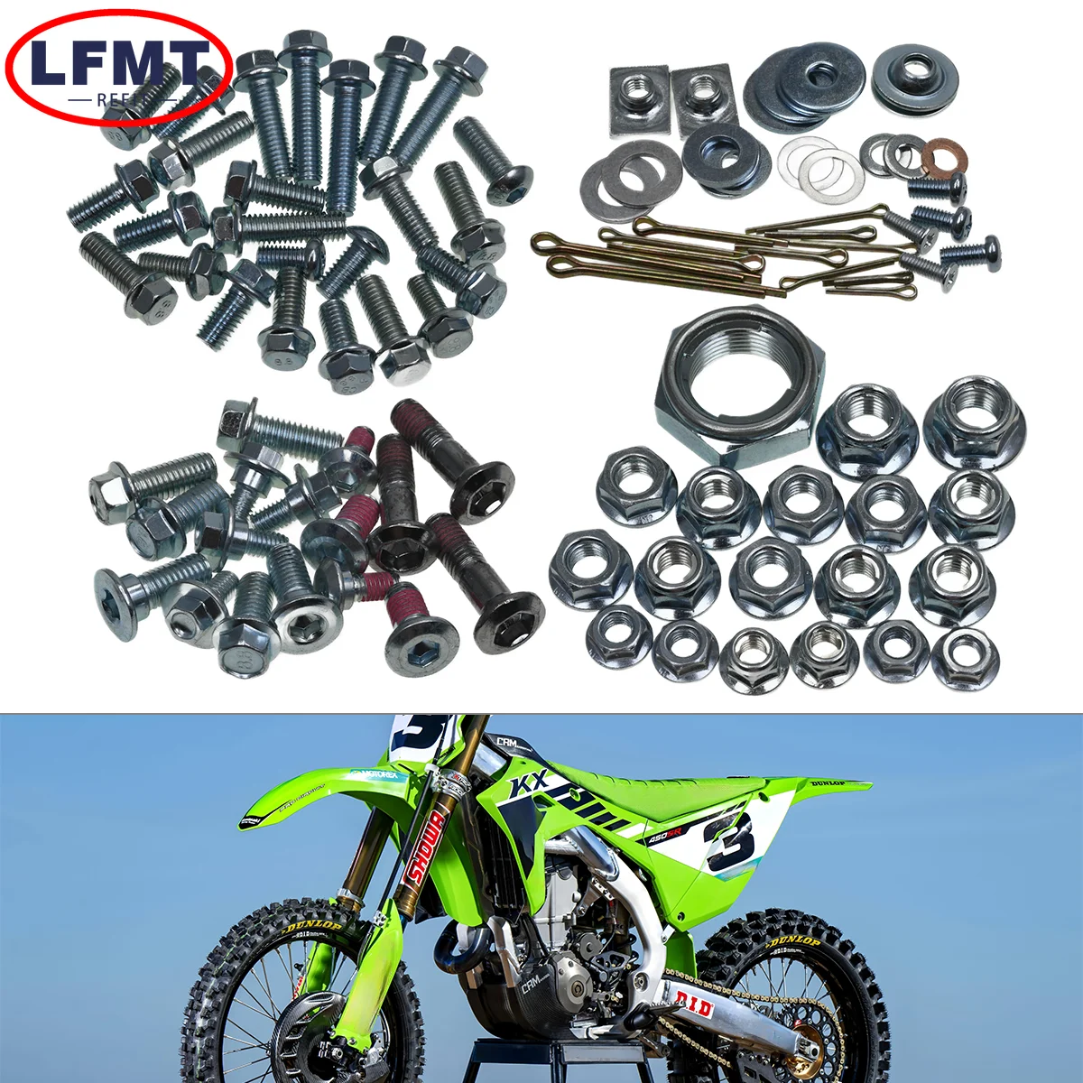 Motorcycl Hardware Bolt Full Plastics Fastener Kit For Kawasaki KX85 KX100 KX125 KX250 KX450 KX250F KX450F KLX 2003-2024 2025