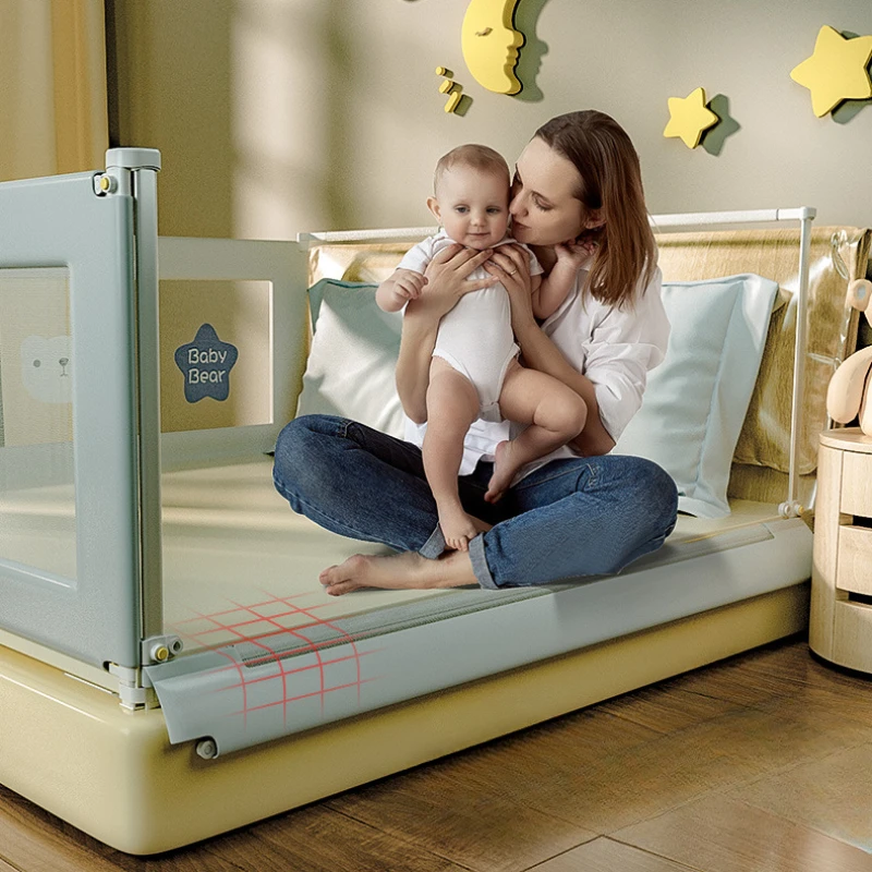 Embroidered Children\'s Anti-falling Bed Fence Universal Safety Guard for Large and Small Beds Anti-fall Protective Bed Fence