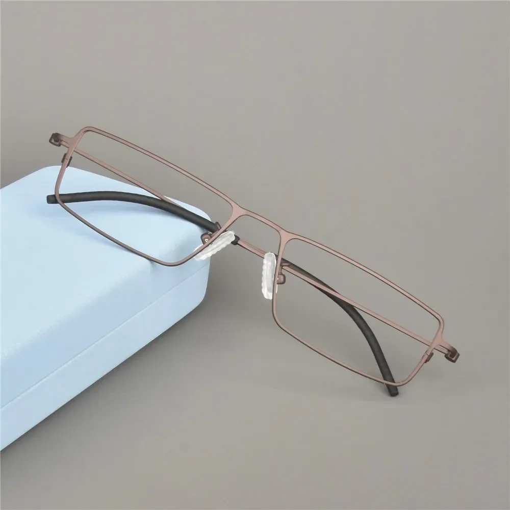 Germany Brand Pure Titanium Glasses Frame Ultra-light Men Square Myopia Reading Optical Eyeglasses Lenses Spectacles Eyewear New