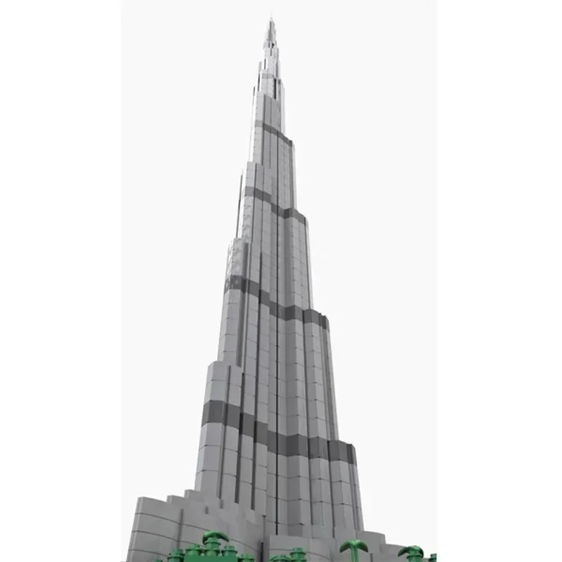 MOC City Building Scene Burj Khalifa 1:800 Scale Building Skyscraper Model Building Block Set Children\'s Toys Birthday Gifts