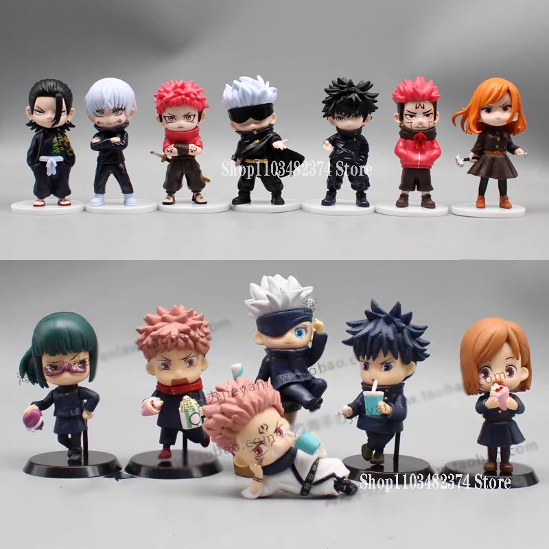 

10cm Q Doll Gojo Jujutsu Kaisen Figures Itadori Yuji Megumi Geto Suguru Ryomensukuna Figure Zenin Maki Toys PVC Model Kit Gift