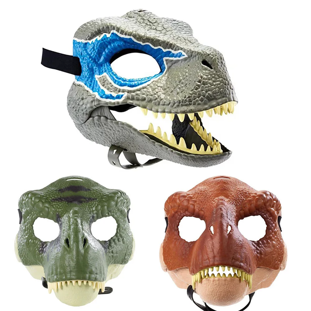 Maschera in lattice di dinosauro a bocca aperta Regalo di Natale Maschera di dinosauro Horror Dino Maschera Copricapo Adulto Bambini Festa Cosplay