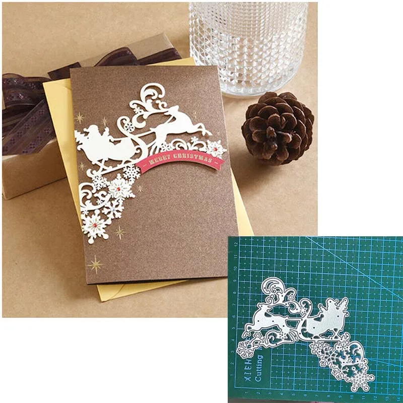 christmas Metal Cutting Dies Mold Scrapbooking Decoration Paper Cards Craft Knife Mould Blade Punch Template Embossing Stencils
