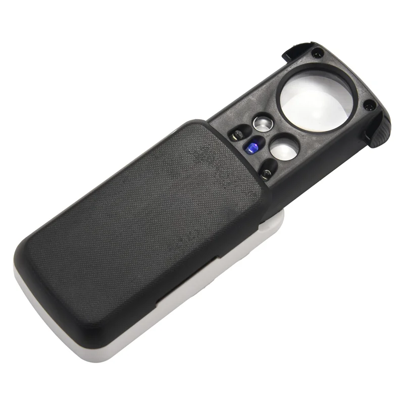 3 個ポータブルミニ多機能 30X 60X 90X ポケット拡大鏡 LED UV ライト目ガラス拡大鏡ルーペレンズ