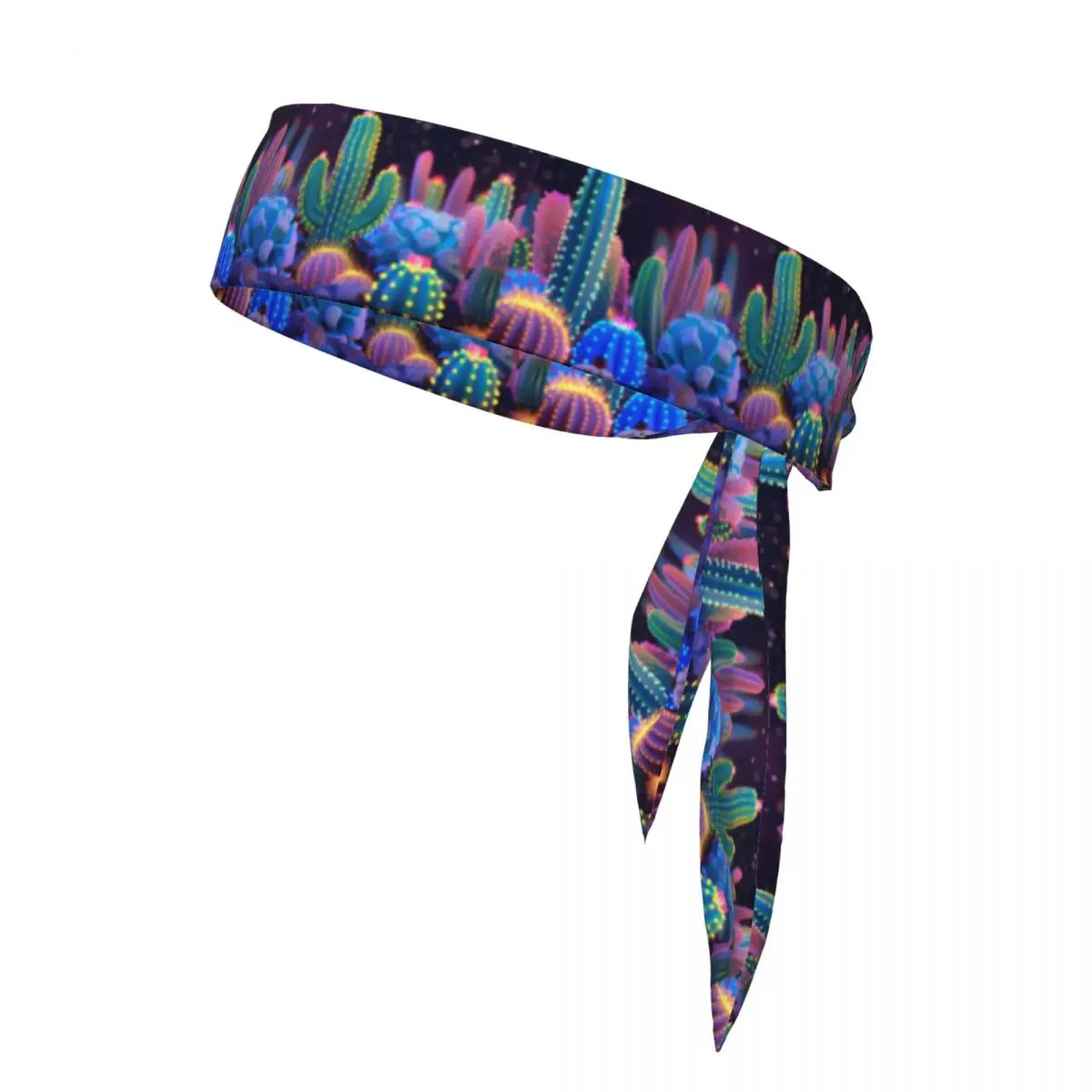 

3D Neon Cactus Sweatband Bandanas Hairband Head Tie Sports Headband Hair Accessories