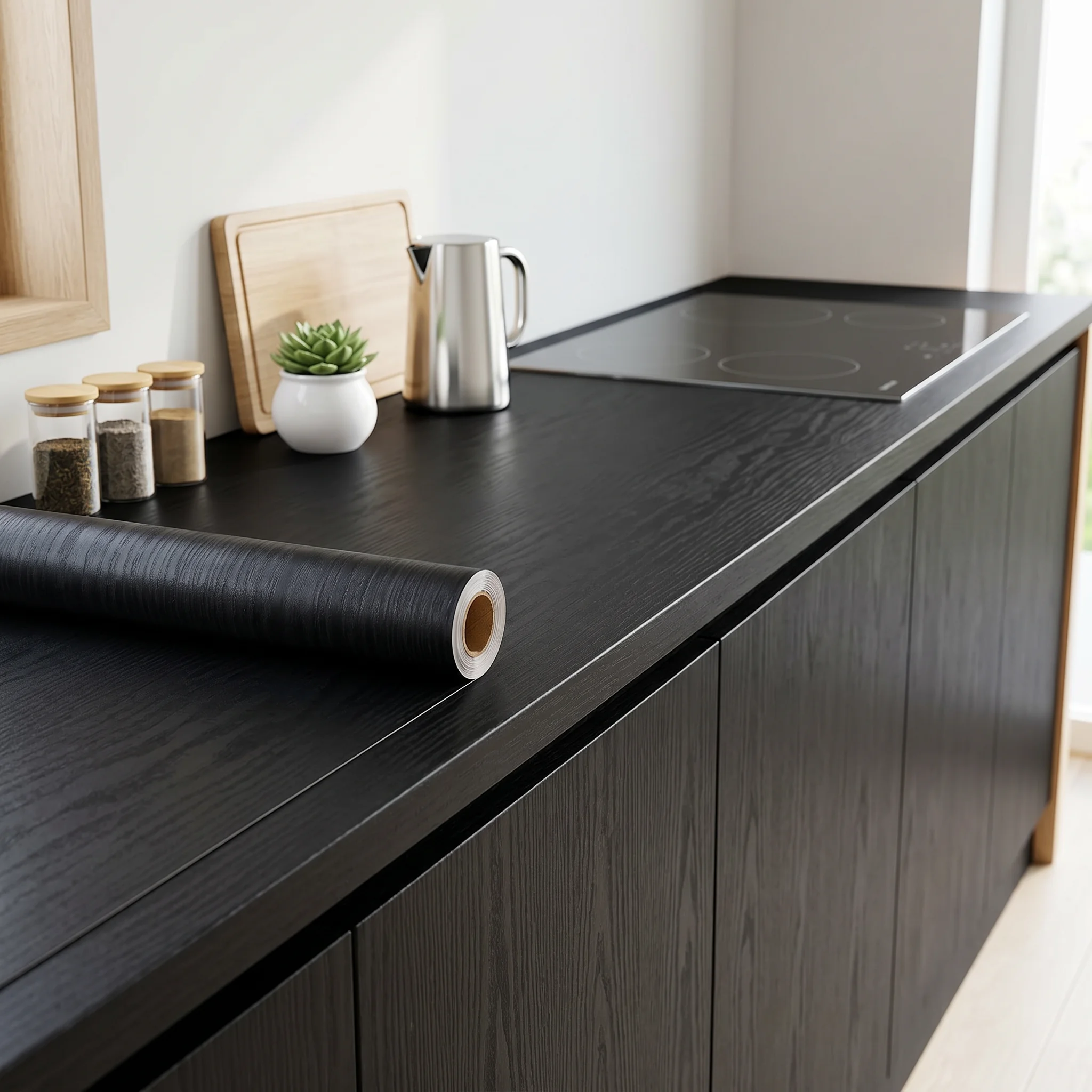 Removable Waterproof Wood Grain Contact Paper Peel Stick Vinyl Wallpaper for Cabinet Desktop Furniture Decorative Renovation Fil