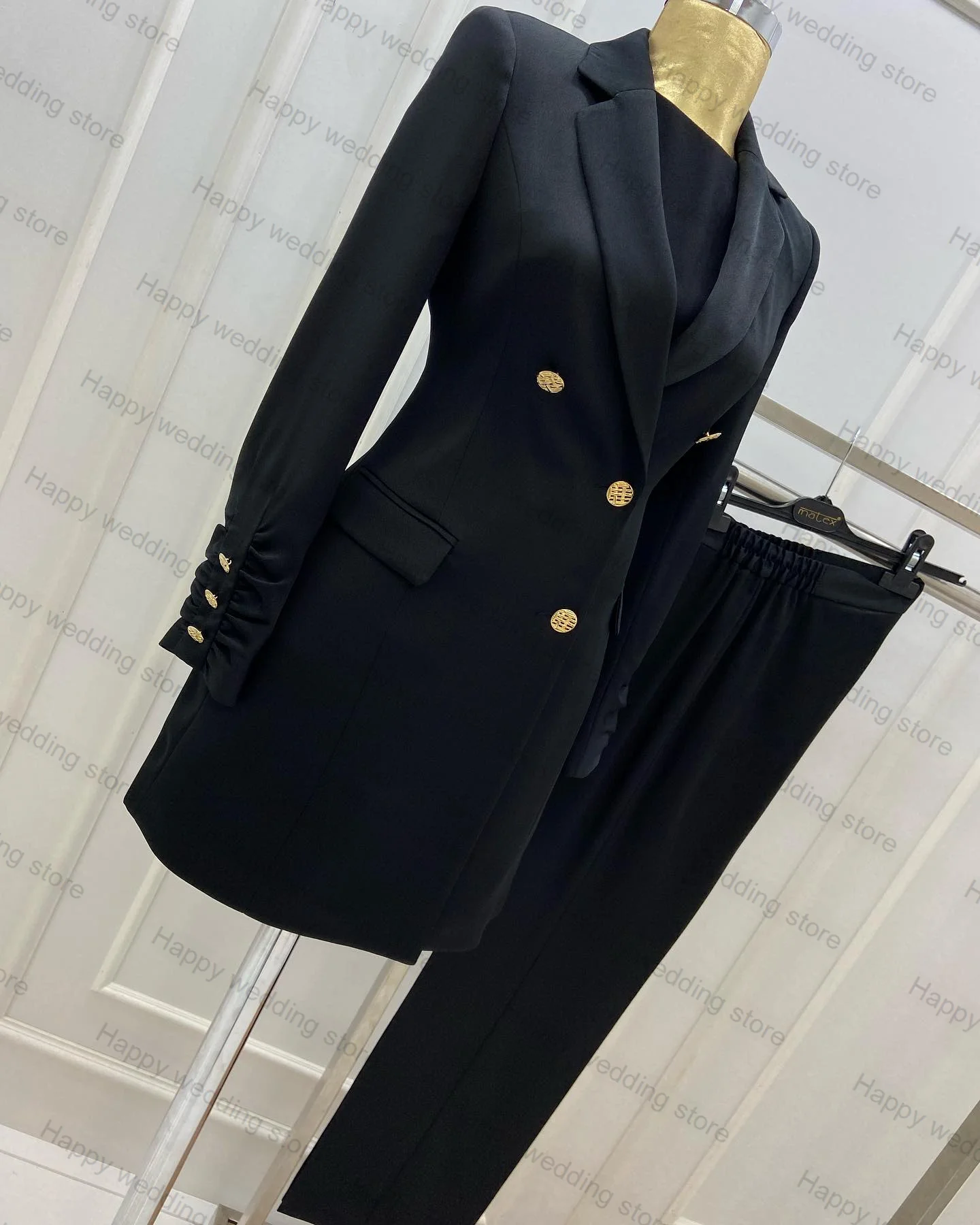 Wedding  Green Women Suit Set Blazer+ Pants 2 Pieces Elastic Waistband Trousers+Coat Formal Prom Dress Custom Made Outfit