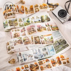 JIANWU 60mm*200cm Walking with The Scenery Series Vintage Landscaping Collage Washi Tape Creative DIY Journal Stationery