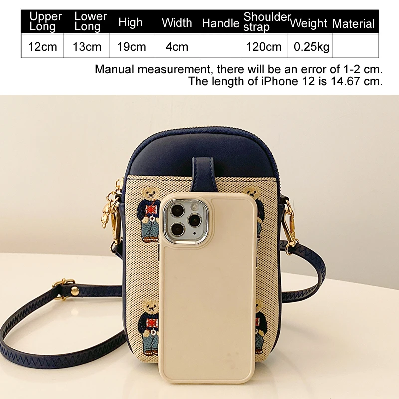 fashion shoulder bag Spring new mobile phone bag for women casual crossbody bag simple bear mobile phone bag female mini bag