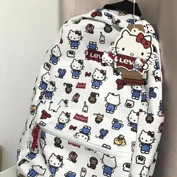 Sanrio-mochila ligera de Hello Kitty para estudiantes, bolso de hombro de dibujos animados, regalo de Anime para niñas, alta capacidad