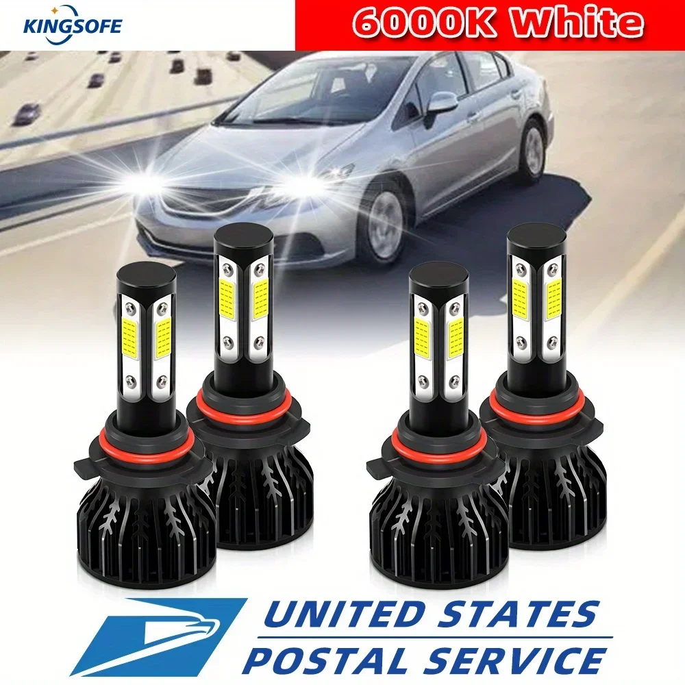 

Fit For Honda Civic 2007-2015 LED Headlight Hi/ Lo Beam+Fog Bulbs Combo 9005 9006 H11 500% Brightness Bright 25000LM 6000K White