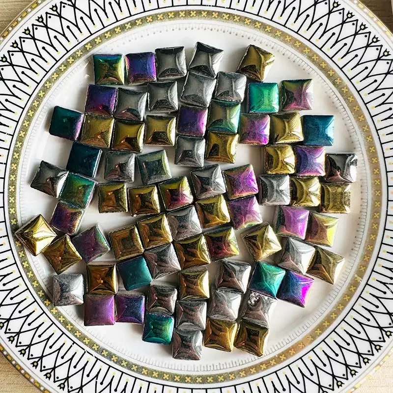 

100g Mixed Metallic Gloss Colors Ceramic Mosaic Tiles Square Craft Tiny Mosaic Tiles Bulk for Craft DIY Hobbies Art 91