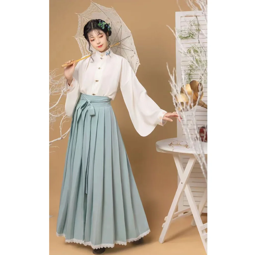 New Retro Chinese Style Women's Clothing Improved Hanfu Vest Skirt Hanfu Suit Vintage Young Student Modern Hanfu Clothes Set