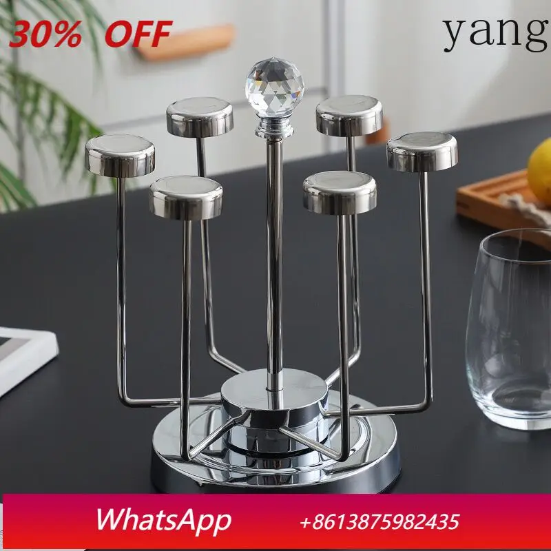 

LTT Creative Light Luxury Stainless Steel Rotary Cup Holder Kitchen Water Utensils Set Storage Rack