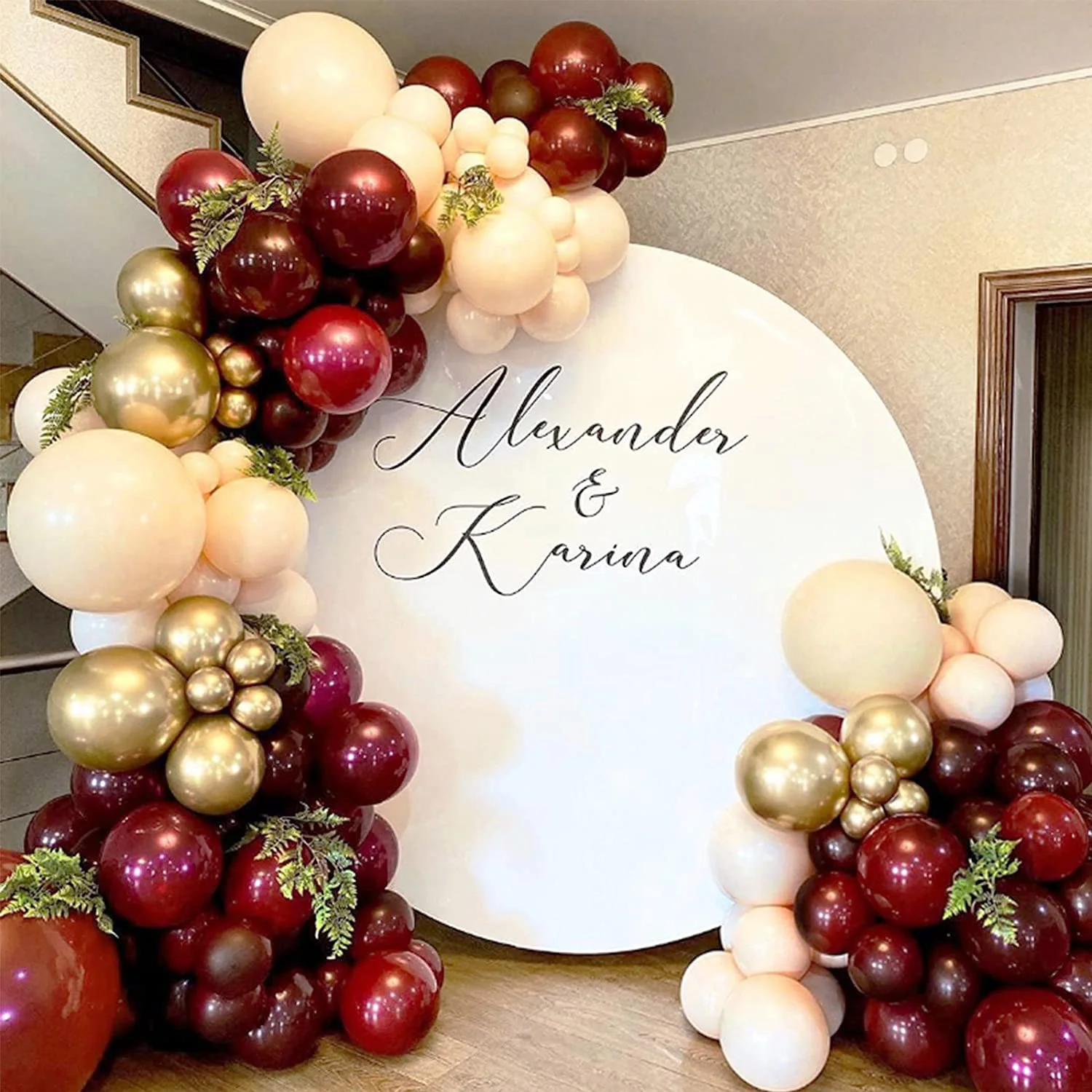 104Pcs Double Stuffed Burgundy Wine Red Balloons Garland Kit Burgundy Red Valentine Balloon Arch Valentines Day Wedding Decor