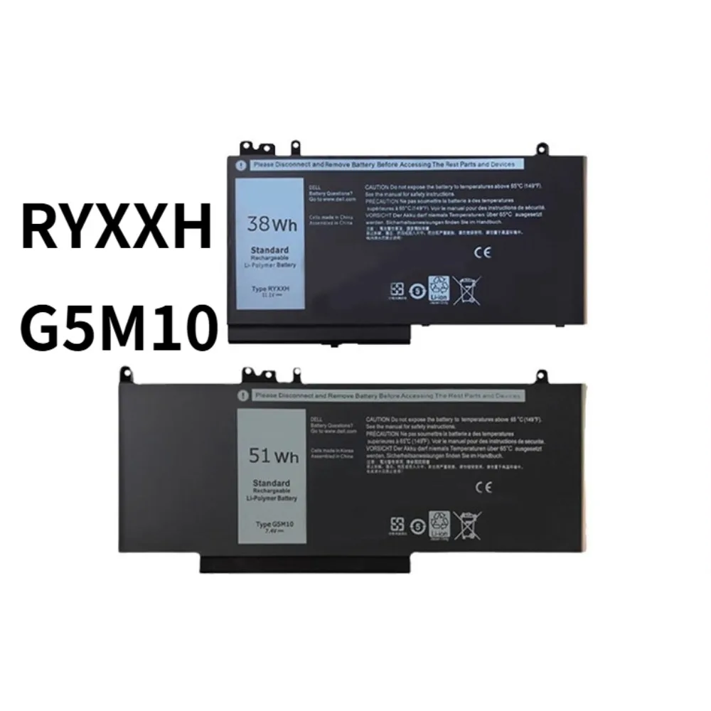 38Wh RYXXH / 51WH G5M10 Laptop Battery for Dell Latitude 3150 3160 E5250 E5450 E5550 Series WYJC2 1KY05 451-BBLN 451-BBLL New